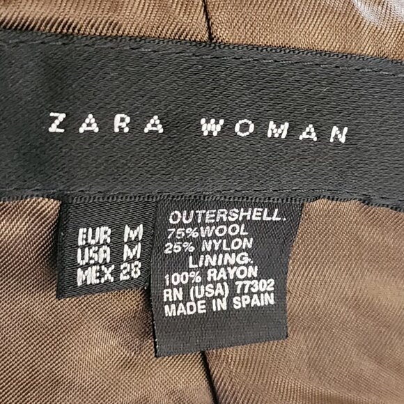 Zara Army Green 75% Wool Tweed Ruffle Wrap Sweater - Picture 5 of 5